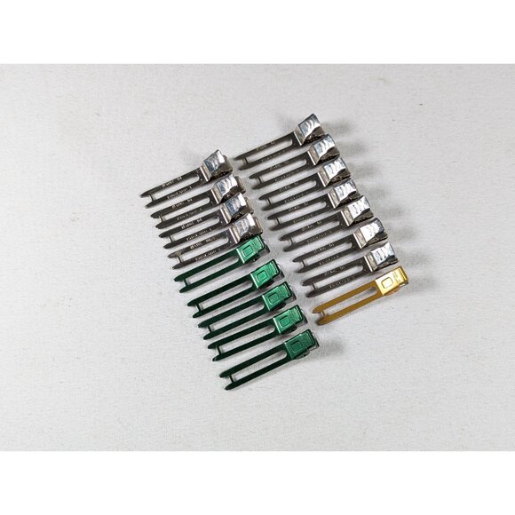 1940 - 1950s English made hair clips, finger wave setters, old Hollywood pin - Picture 3 of 9